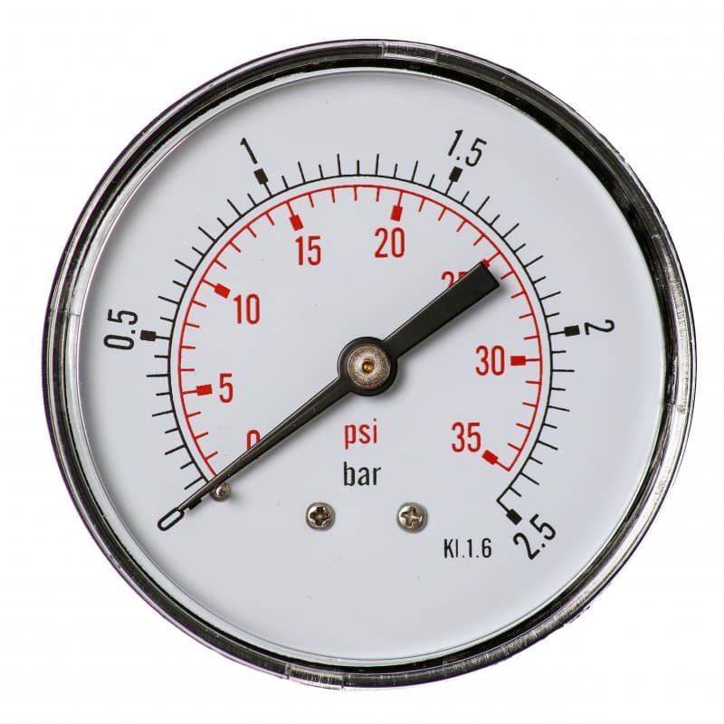 Magnum Manometr 63 mm do reduktorów 2.5 bar z przyłączem tylnym G1/4