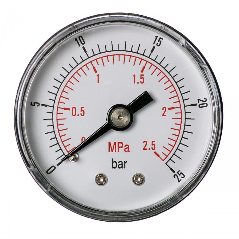 Magnum Manometr 50 mm do reduktorów 25 bar z przyłączem tylnym G1/4